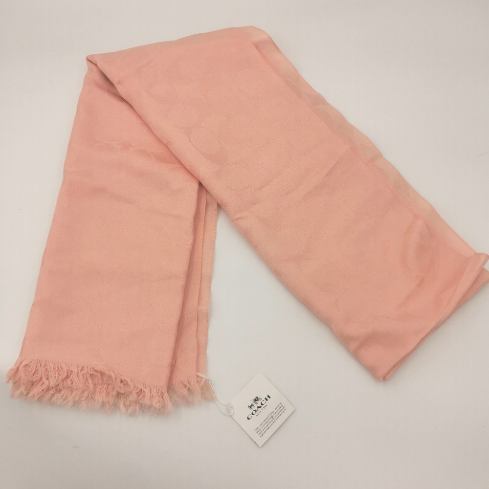 NWT Coach Blush 2 Signature C Long Neck Wrap Scarf #F37836